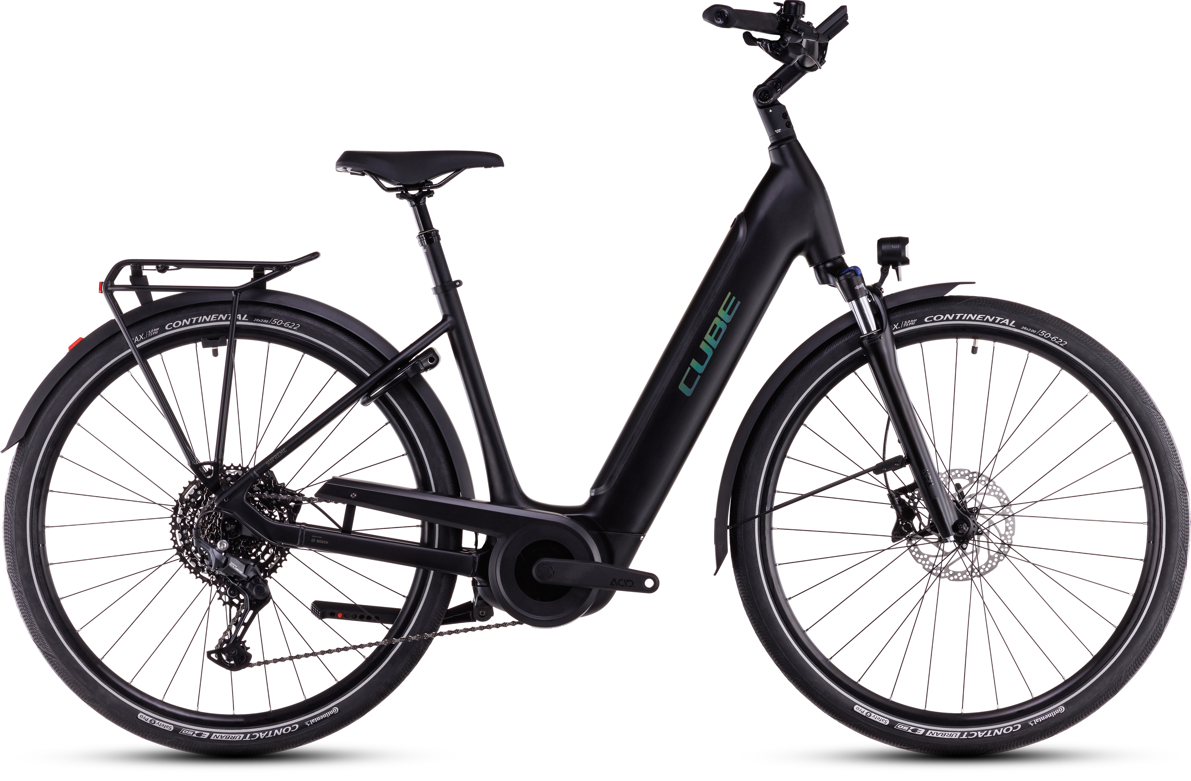 Biciclete electrice - BICICLETA ELECTRICA CUBE SUPREME HYBRID PRO 625 EASY ENTRY BLACK SPECTRAL 2025 cadru 50cm - roti 28"