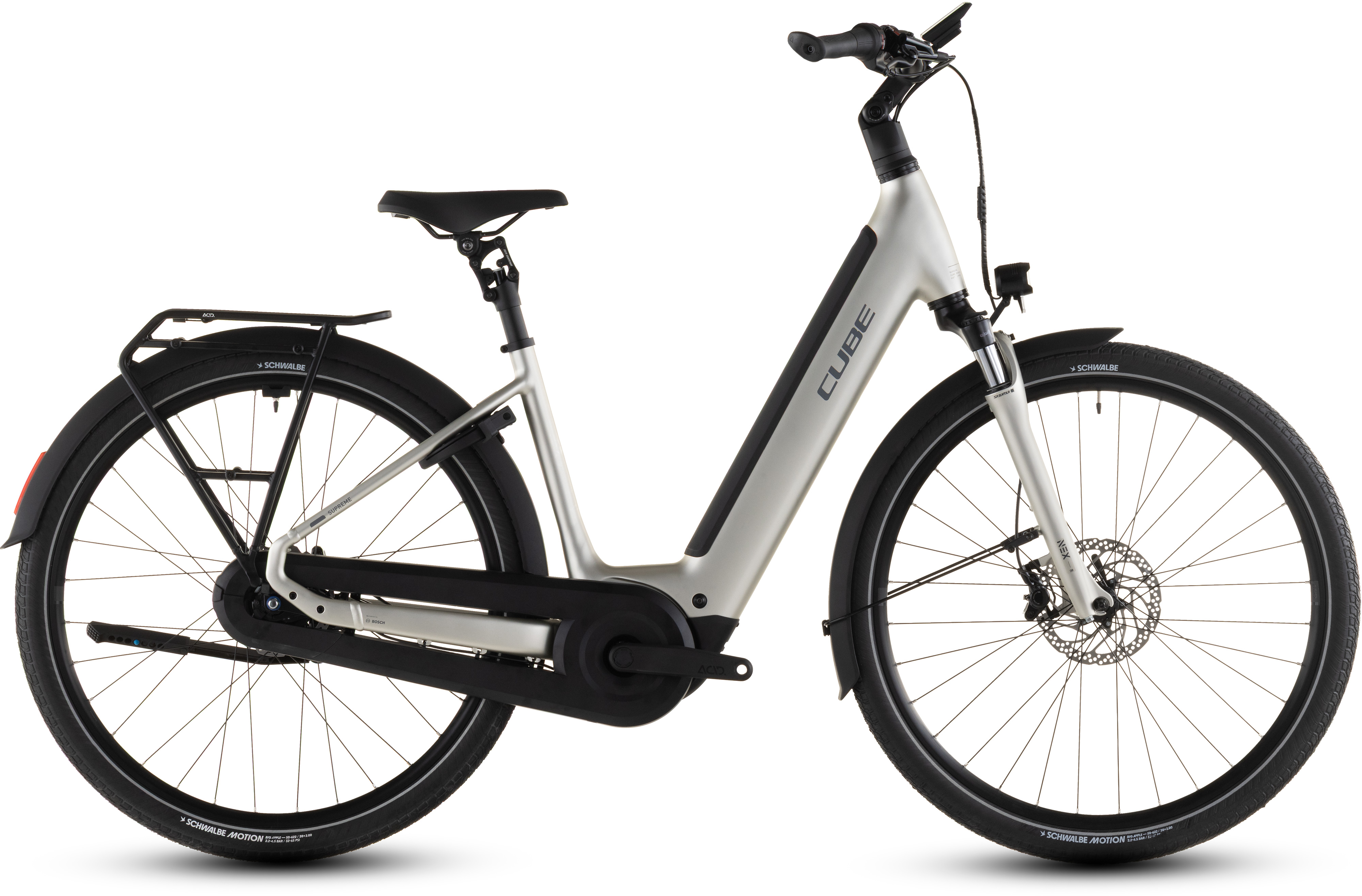 Ciclism - BICICLETA ELECTRICA CUBE SUPREME RT HYBRID COMFORT EXC 600 EASY ENTRY CHAMPAGNE GREY 2026 58 cm