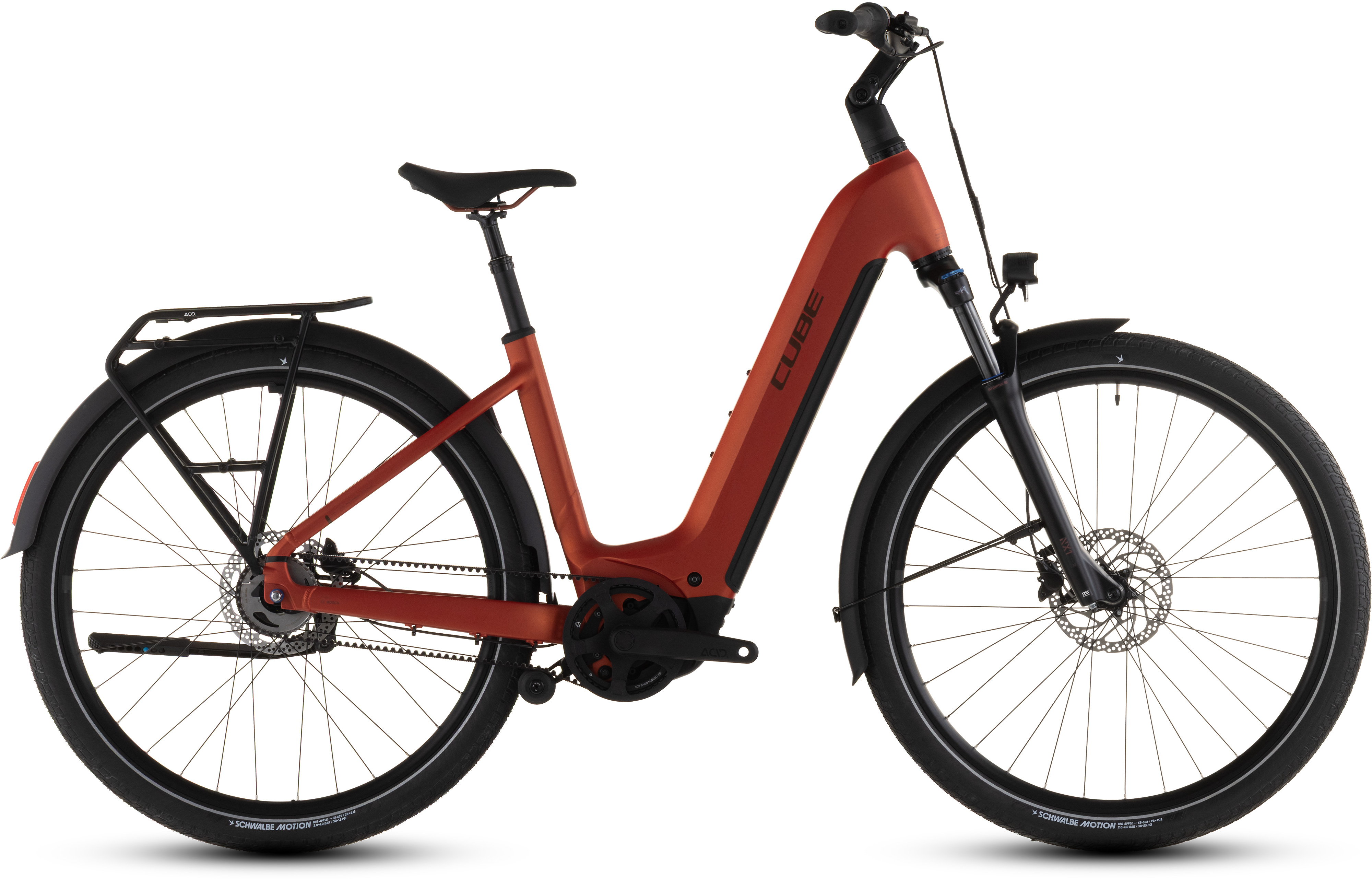 Ciclism - BICICLETA ELECTRICA CUBE TOURING HYBRID COMFORT SLX 800 EASY ENTRY CHILLI CHROME 2026 54 cm