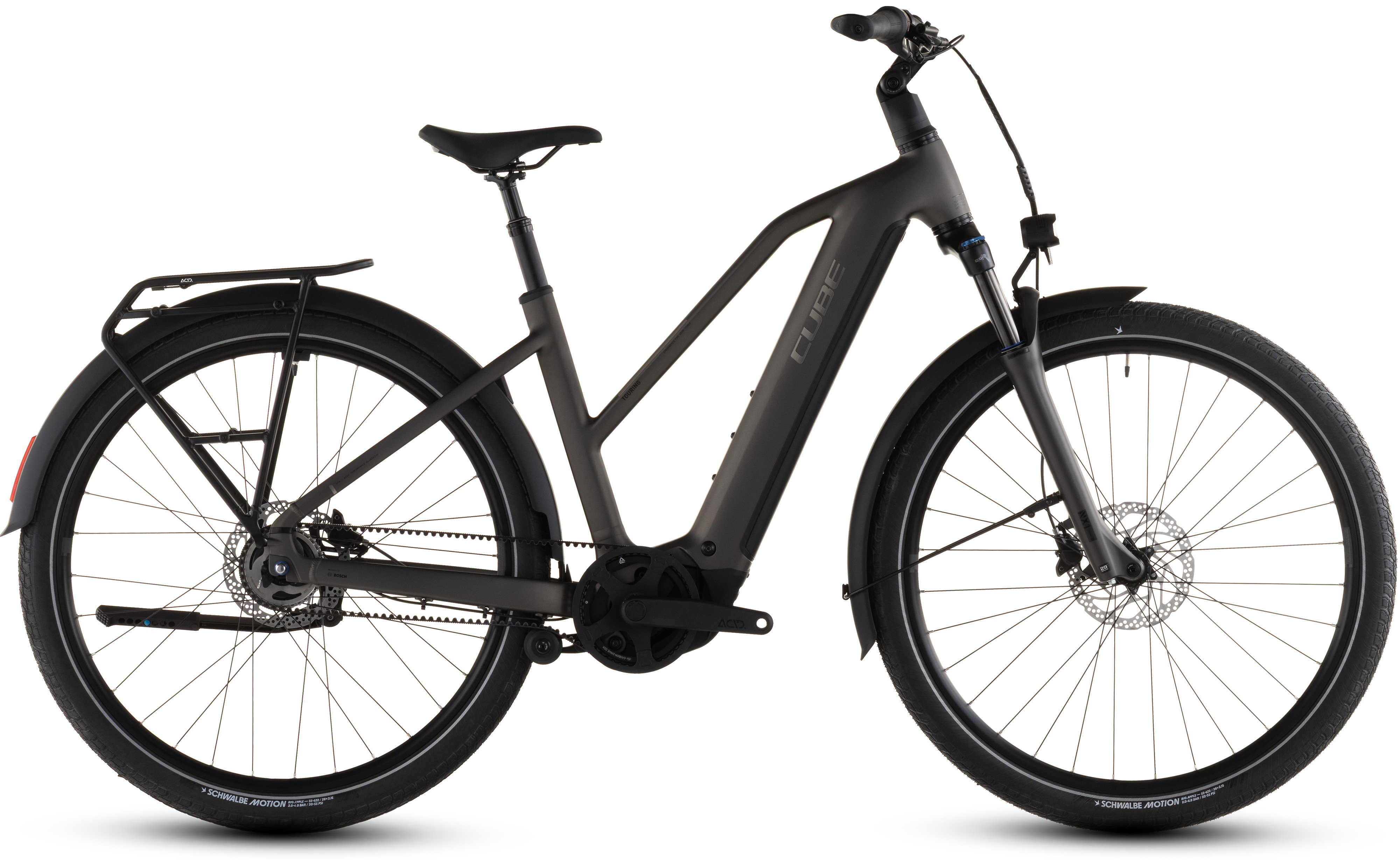 Ciclism - BICICLETA ELECTRICA CUBE TOURING HYBRID COMFORT SLX 800 TRAPEZE CHARCOAL CHROME 2026 50 cm