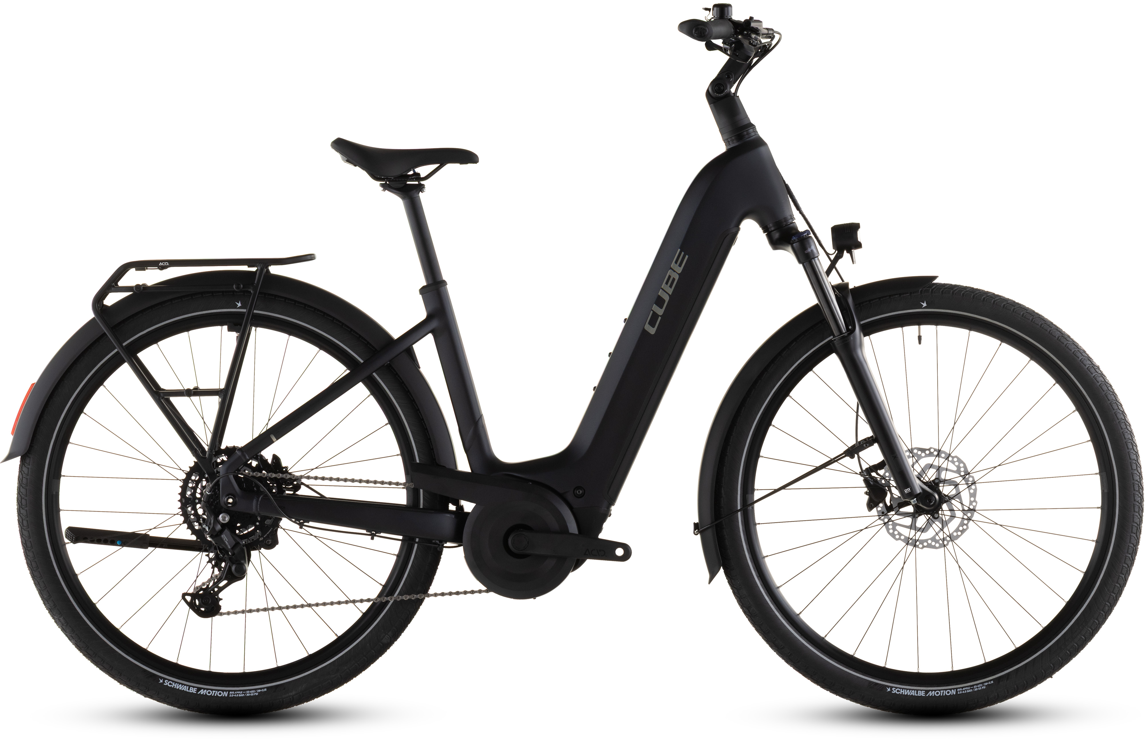 Ciclism - BICICLETA ELECTRICA CUBE TOURING HYBRID ONE 600 EASY ENTRY COAL CHROME 2026 46 cm