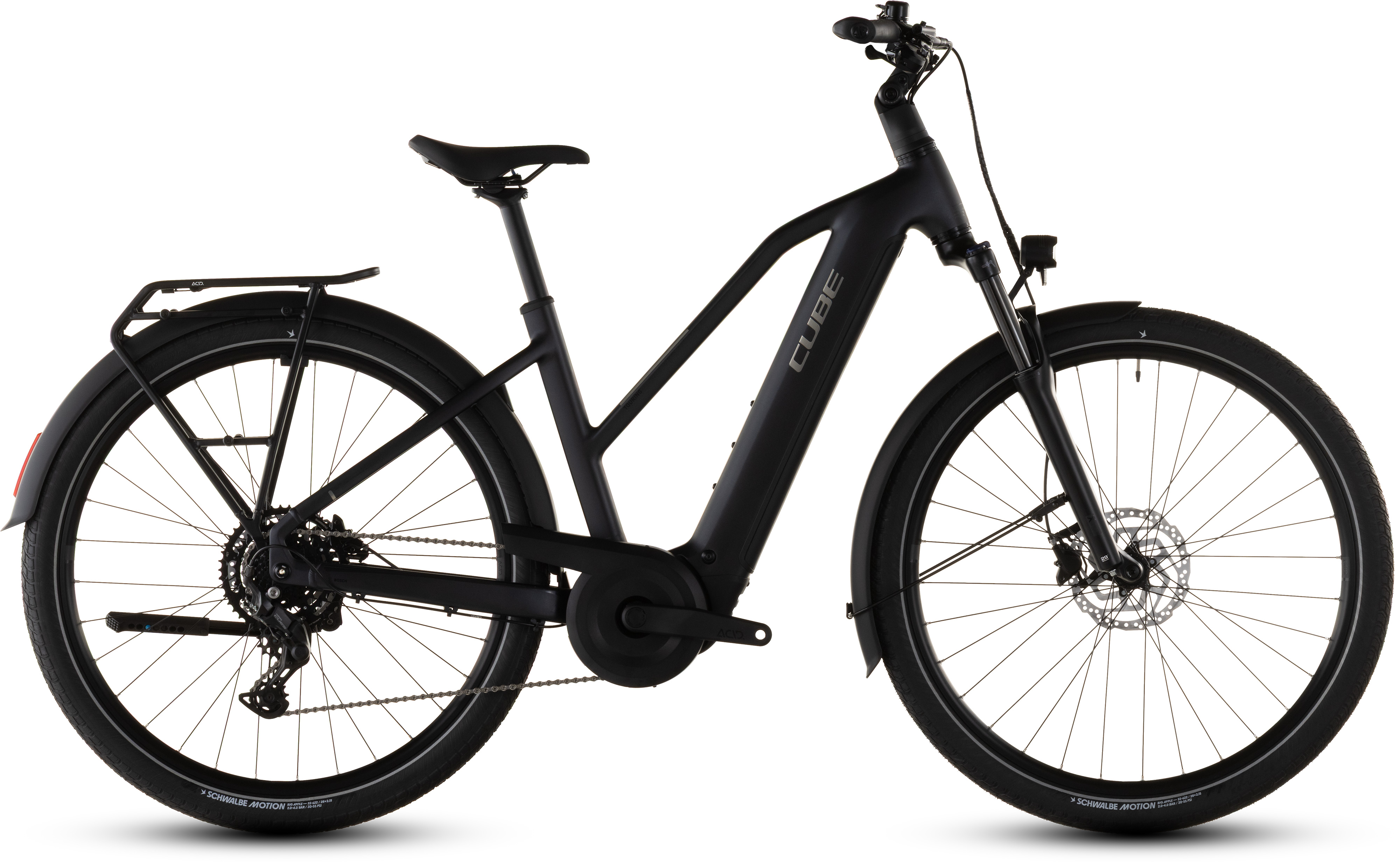 Ciclism - BICICLETA ELECTRICA CUBE TOURING HYBRID ONE 600 TRAPEZE COAL CHROME 2026 46 cm