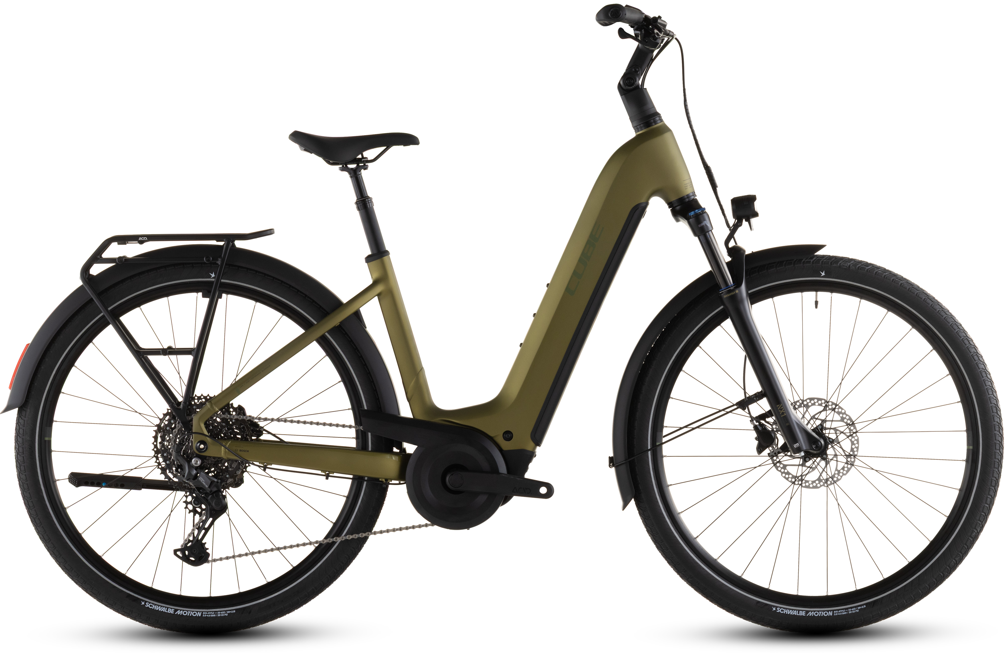 Ciclism - BICICLETA ELECTRICA CUBE TOURING HYBRID PRO 800 EASY ENTRY GOLDENLIME BLACK 2026 62cm