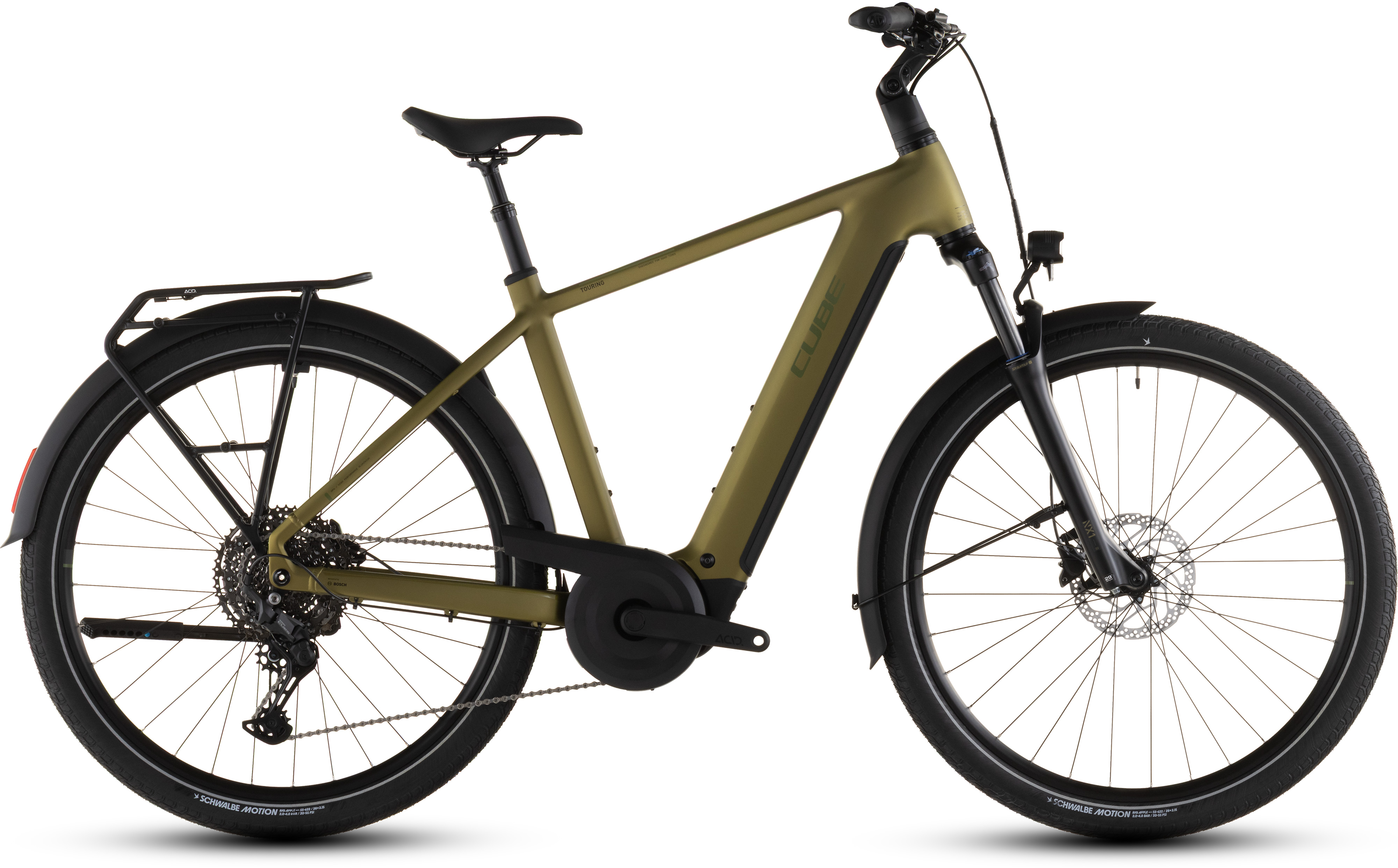 Ciclism - BICICLETA ELECTRICA CUBE TOURING HYBRID PRO 800 GOLDENLIME BLACK 2026 62 cm