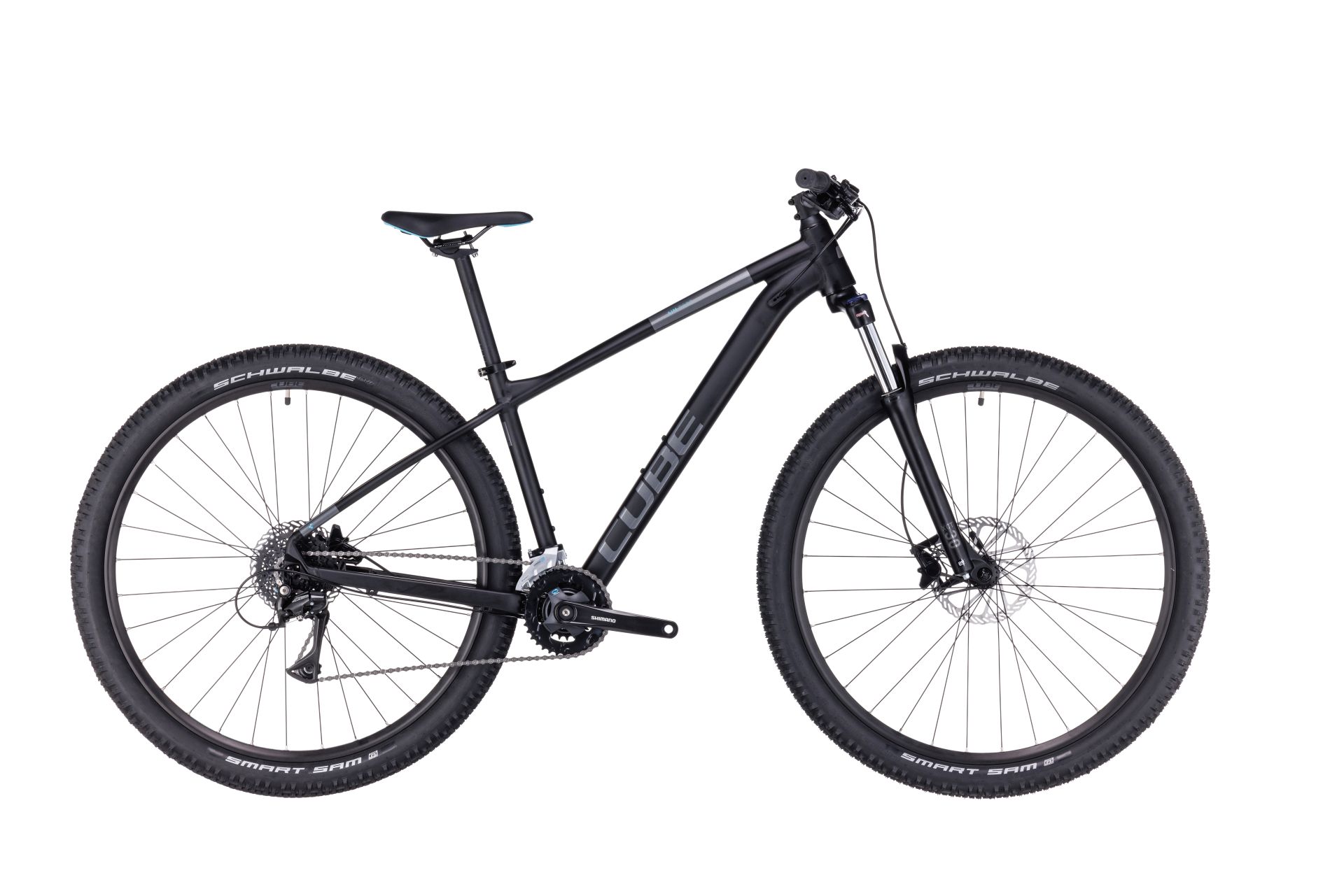 BICICLETA CUBE AIM RACE BLACK AZURE 2023 CADRU S (16