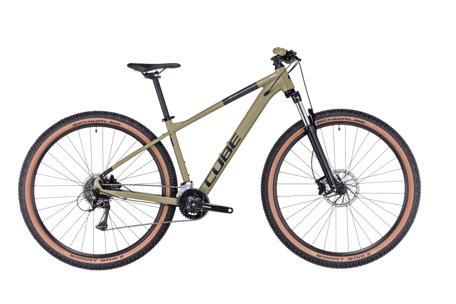 BICICLETA CUBE AIM RACE OLIVE BLACK 2023 CADRU M (18