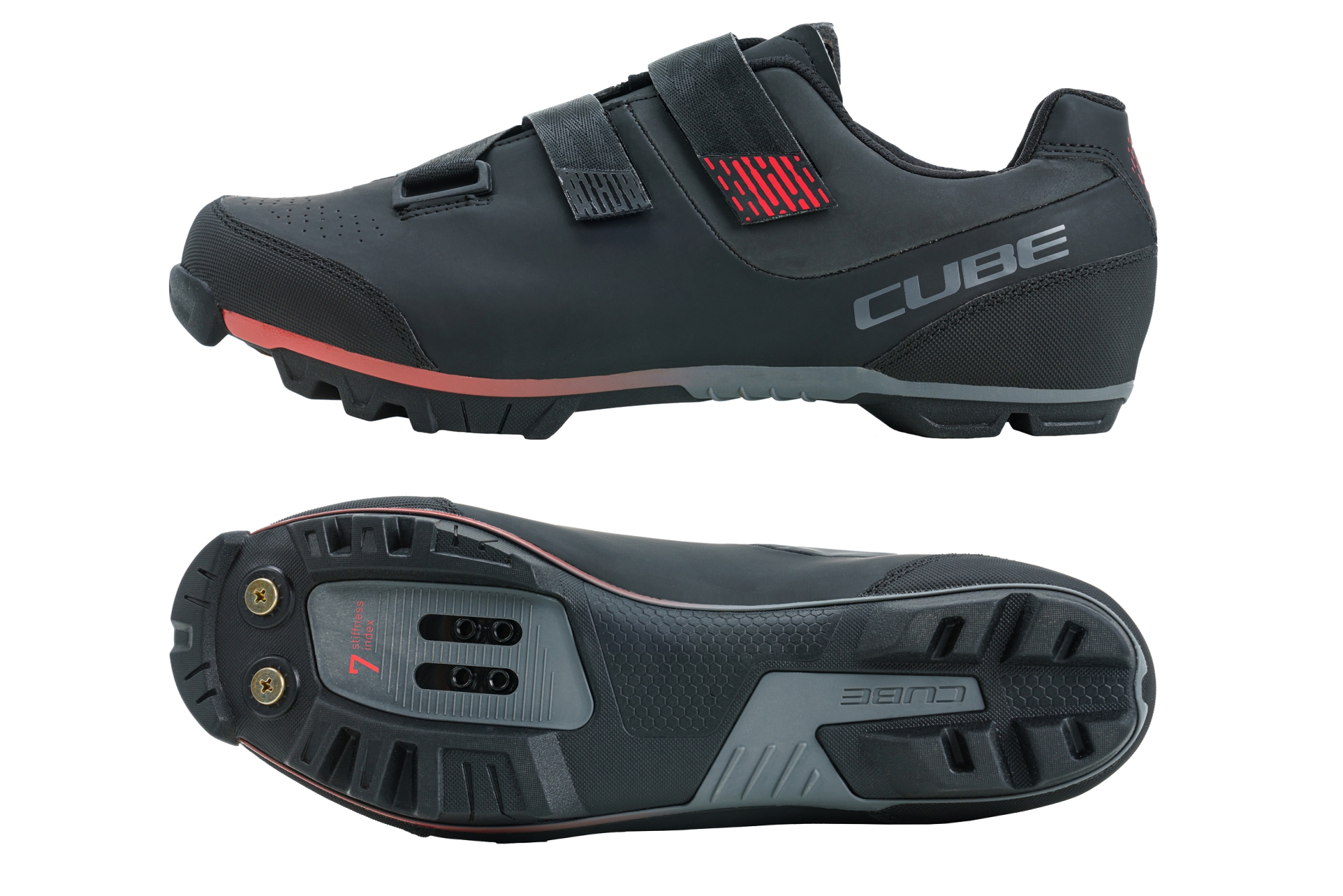 PANTOFI CICLISM CUBE SHOES MTB PEAK BLACK RED 43 [2]
