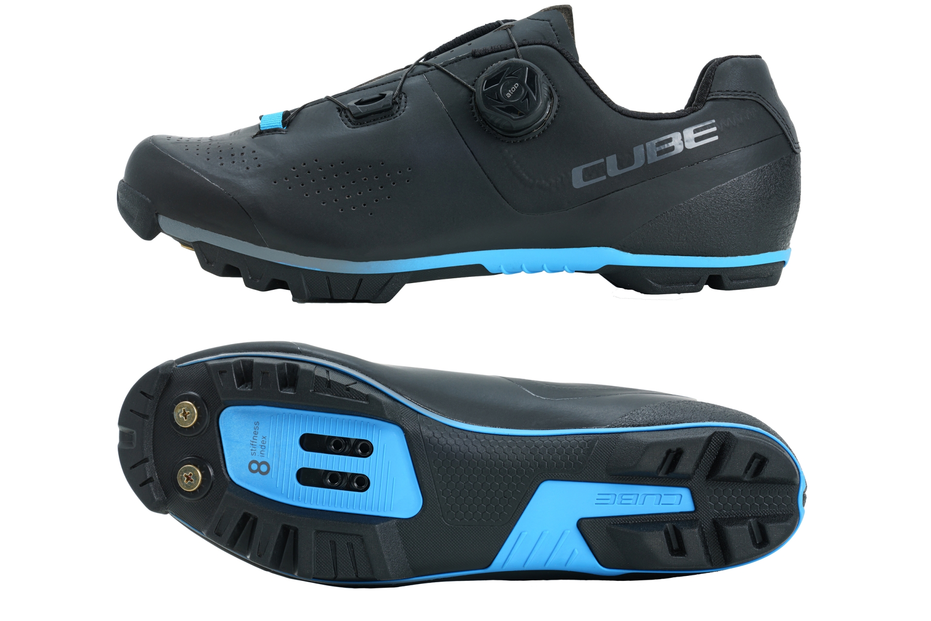 PANTOFI CICLISM CUBE SHOES MTB PEAK PRO BLACK BLUE 45 [2]