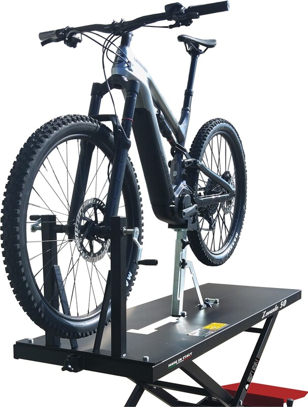 STAND REPARATIE BICICLETA BIKE LIFT FOOT PUMP SCISSOR MULTI-SERVICE  LIFT LEVANTE 50 Negru/Rosu [2]