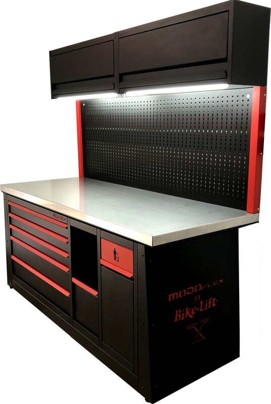 WORKSTATION BIKE LIFT WITH S.STEEL TABLETOP COVER 162X80X100cm [1]