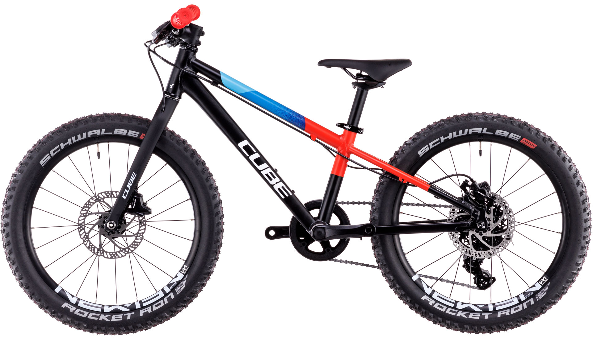 Copii BICICLETA CUBE REACTION 200 PRO BLACK BLUE RED 2025 ro