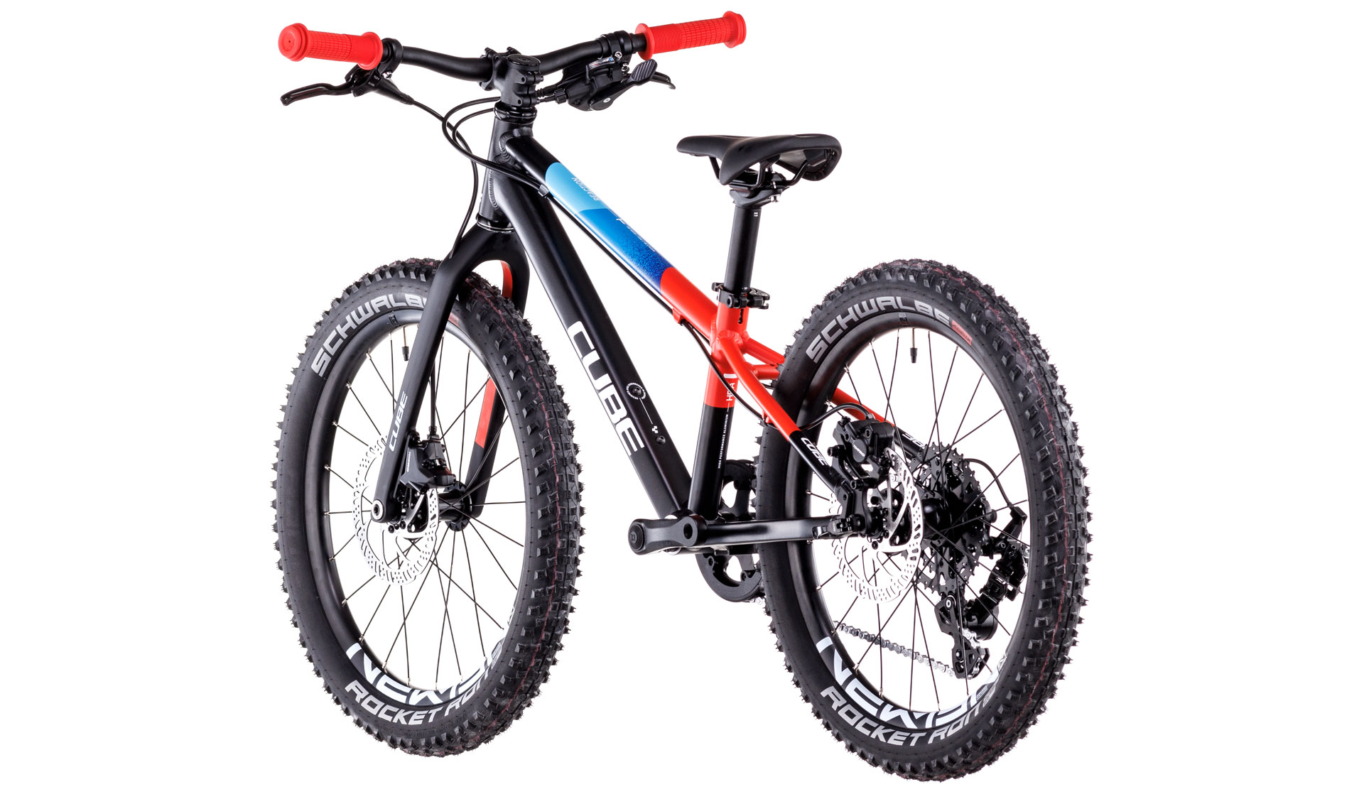 Copii BICICLETA CUBE REACTION 200 PRO BLACK BLUE RED 2025 ro