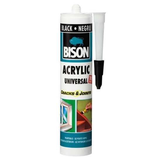 Adezivi  - Etanșeizant acrilic BISON Acrylic, 300ml, negru, bilden.ro
