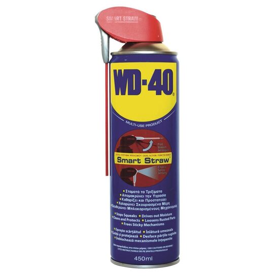Spray vopsea si spray tehnic - Lubrifiant multifuncțional WD-40 Smart Straw, 450ml, bilden.ro