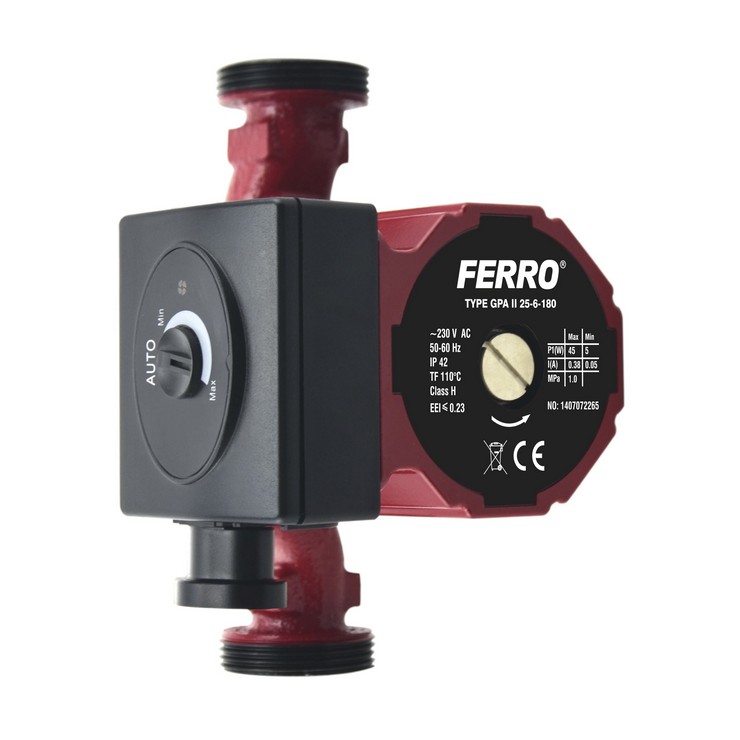 Pompe de apa - Pompa electronica de circulatie, Ferro, Weberman 25-60, 180mm, bilden.ro