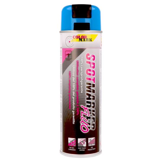 Spray vopsea si spray tehnic - Vopsea spray pentru marcaje industriale COLORMARK Spotmarker, 500ml, albastru fluorescent, bilden.ro