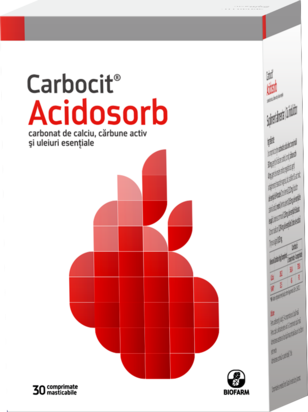 Carbocit Acidosorb,30 comprimate masticabile