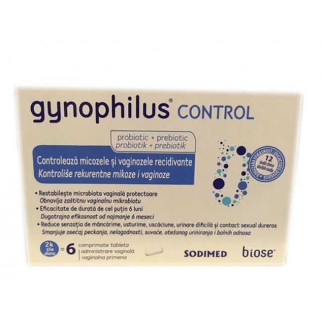 Gynophilus Control, 6 comprimate vaginale, Biose