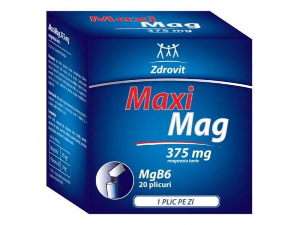 MaxiMag 375mg Mg+B6 ,20 plicuri