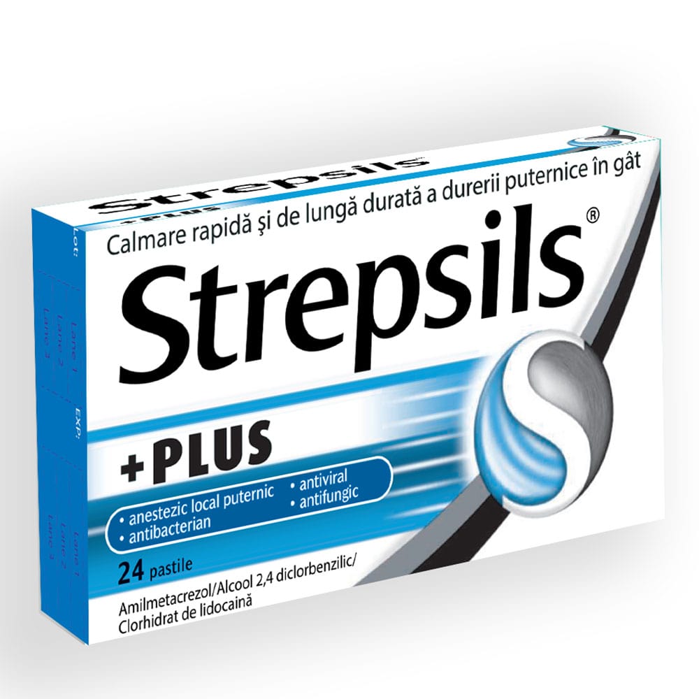 Strepsils Plus  ,24 comprimate