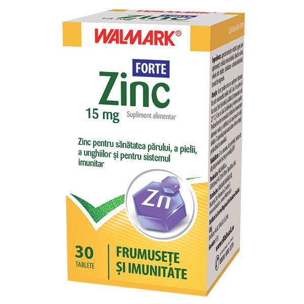 Zinc 15mg , 30 comprimate,Walmark