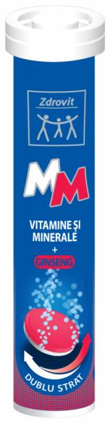  Multivitamine si minerale+ginseng , 24 comprimate efervescente , Zdrovit