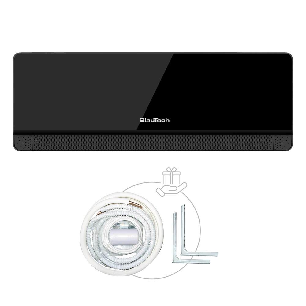 Air Conditioners Blautech Aparat aer conditionat inverter split, 12000 btu, a+++, negru, wifi, cu micropori, racire-incalzire, dezumidificare,