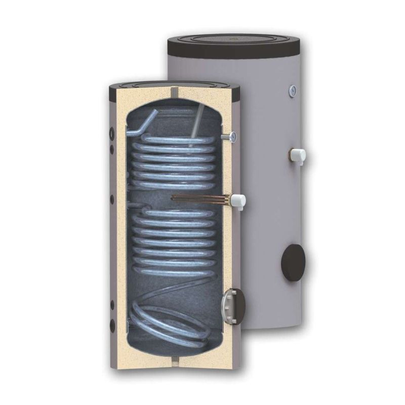 Boiler Indirect cu Acumulare - Boiler 200 litri cu 2 serpentine SUNSYSTEM SON 200, pentru centrala termica si solar, bricolajmarket.ro