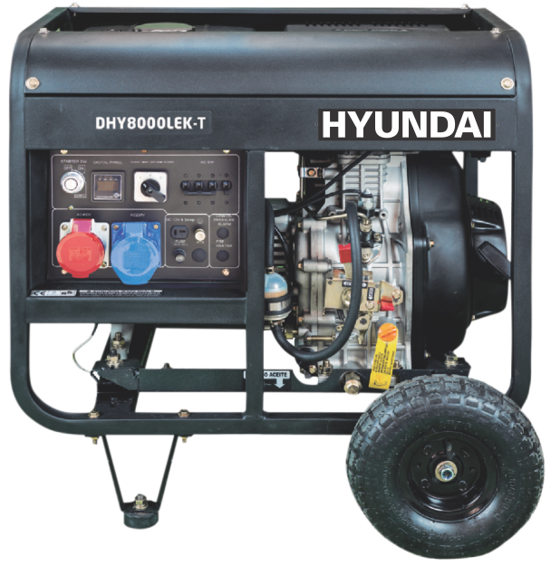 Generatoare de curent - Generator de curent trifazat cu motor diesel Hyundai DHY8500LEK-T, bricolajmarket.ro