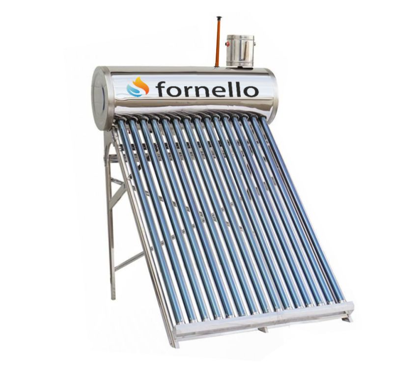 Panouri solare nepresurizate - Panou solar apa calda inox 122 litri cu 15 tuburi vidate, nepresurizat Fornello, bricolajmarket.ro