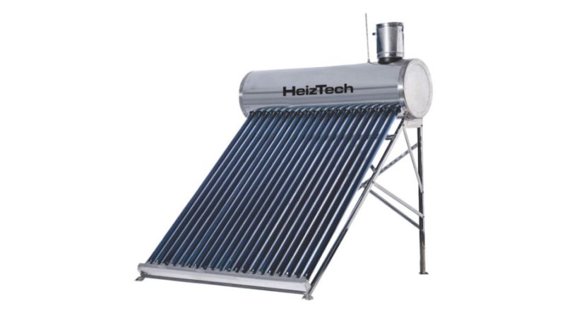 Panouri solare nepresurizate - Panou solar cu 20 tuburi vidate pentru preparare apa calda menajera cu rezervor otel inoxidabil nepresurizat 200 l Heiztech, bricolajmarket.ro