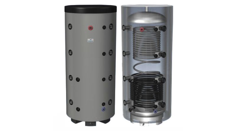 Boiler Indirect cu Acumulare - Rezervor de acumulare cu 2 serpentine, 1000L, Hajdu, bricolajmarket.ro