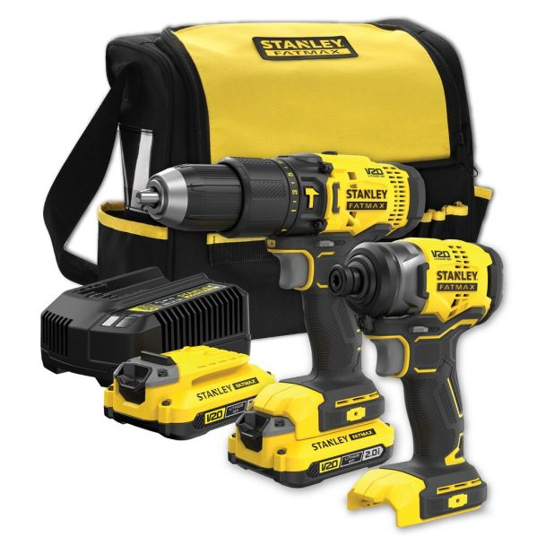 plite electrice Stanley Set combinat 2 scule electrice stanley fatmax v20 sfmck465d2s, 2 acumulatori 18 v / 2.0 ah, incarcator 1,25 a, geanta
