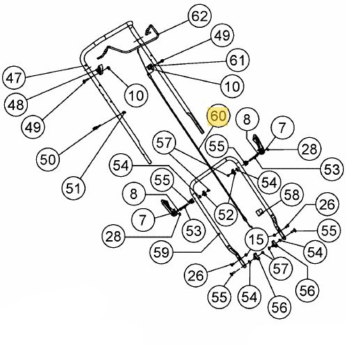 MTD piese Cablu motor-frana mtd 46cm 53cm smart 46po 46spo 53spbs 53spo etc 2022-etc 092.70.131