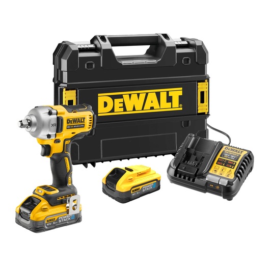 DeWalt Cheie de impact fără perii de 18v xr de 1/2  ,fără perii, 2x5ah baterii powerstack