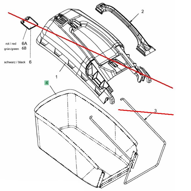 MTD piese Sac panza cos colector mtd 40cm 46cm etc 2008-2014 hardtop  764-04064a  ca 764-04064 664-04129 664-04130 664-04136