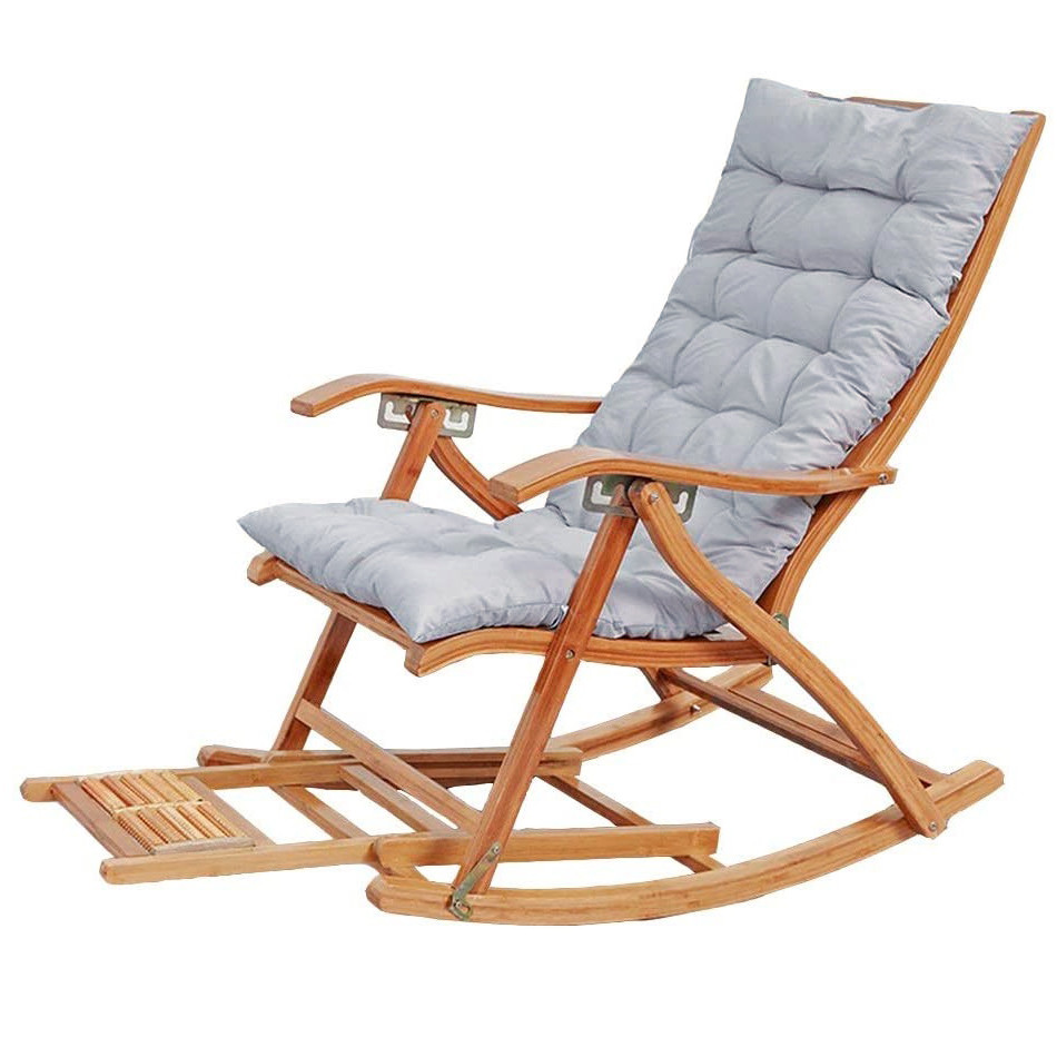Sezlonguri si scaune - Balansoar de terasa scaun living cu cadru lemn rezistent, cu perna gri, buz.ro