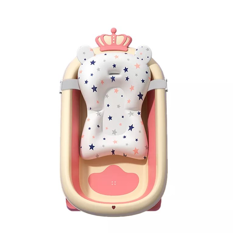 Cadite si accesorii baie - Cadita pentru bebelusi, pliabila, cu perna detasabila inclusa, picioare antiderapante, design ergonomic, 25l, roz, cu senzor de temperatura, buz, buz.ro