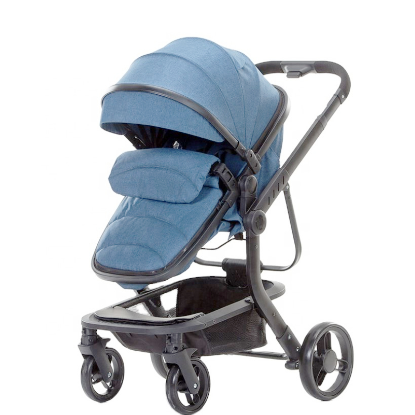 Carucioare - Carucior bebe, 3in1, portabil, 3 pozitii ajustabile, cu fermoar, scoica, albastru, buz.ro