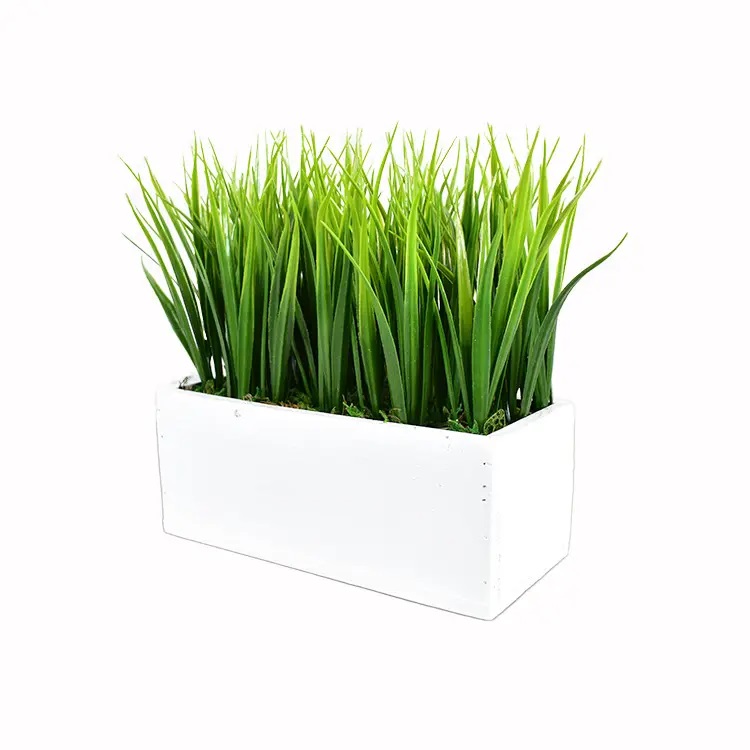 Accesorii gradina - Ghiveci cu iarba artificiala, planta decorativa, 21x20x8 cm, buz.ro