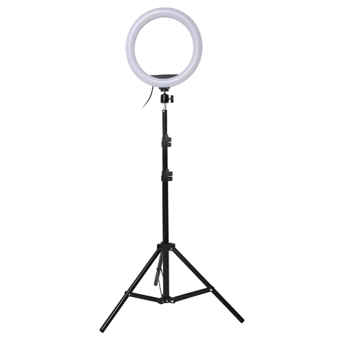 Lampi - Lampa circulara profesionala Ring Light, suport telefon, telecomanda, 10 inch, 210 cm, 13 trepte de iluminare, buz.ro