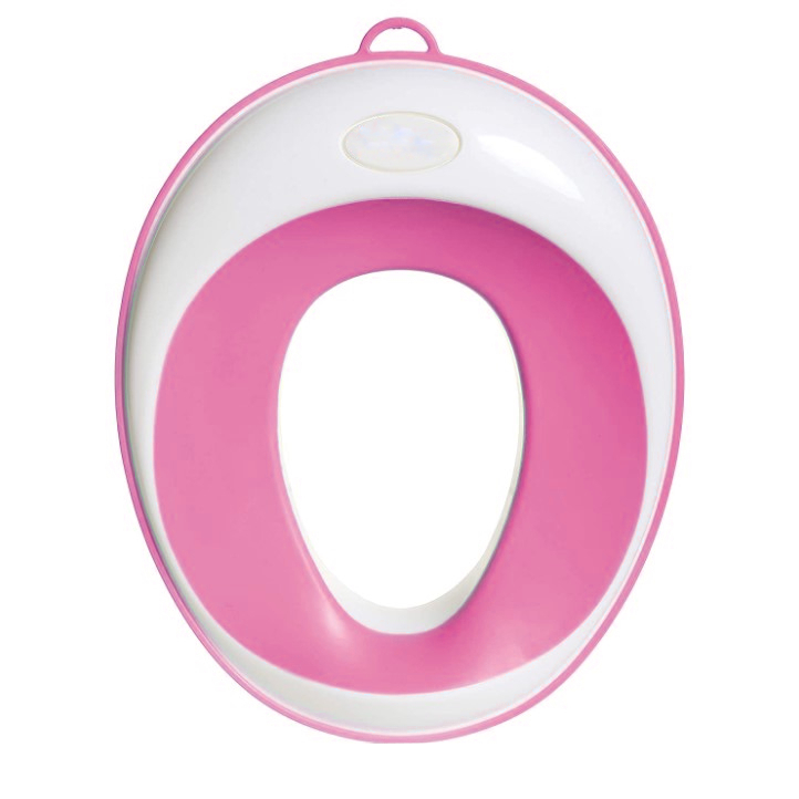 Capace si reductoare wc - Reductor WC pentru copii, portabil, antiderapant, cu inel de prindere, roz cu alb, buz.ro