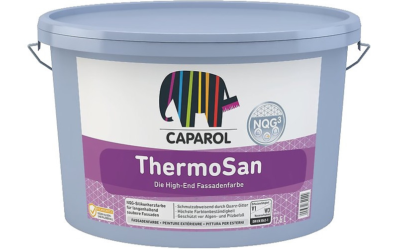 Caparol ThermoSan -  Vopsea siliconică cu uscare rapida pentru termosisteme, 12.5 l - 3D-SYSTEM GRANIT 30