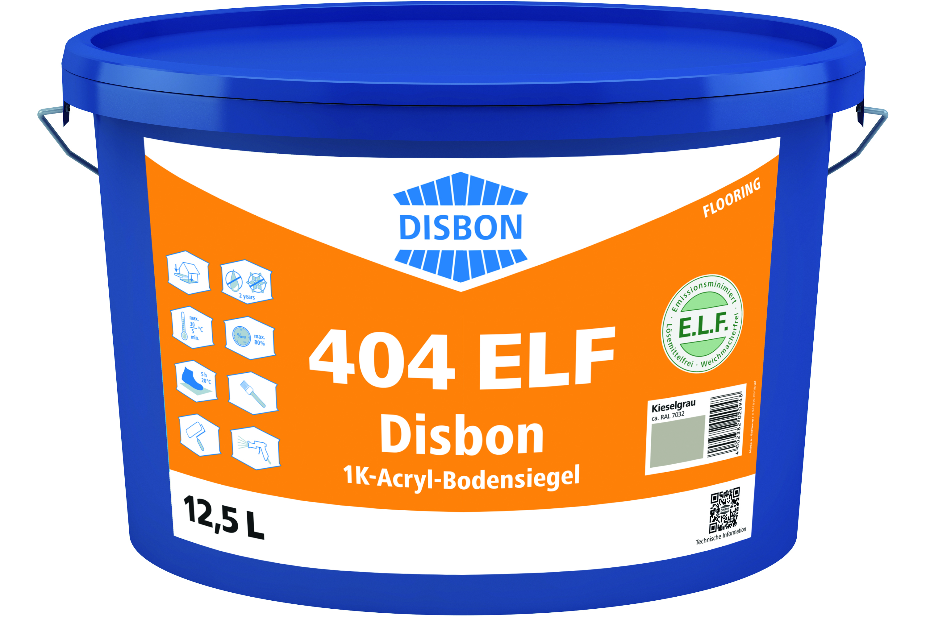 Disbon 404 - Vopsea acrilică pentru pardoseli la interior și exterior, 2.5 l  - RAL 7023