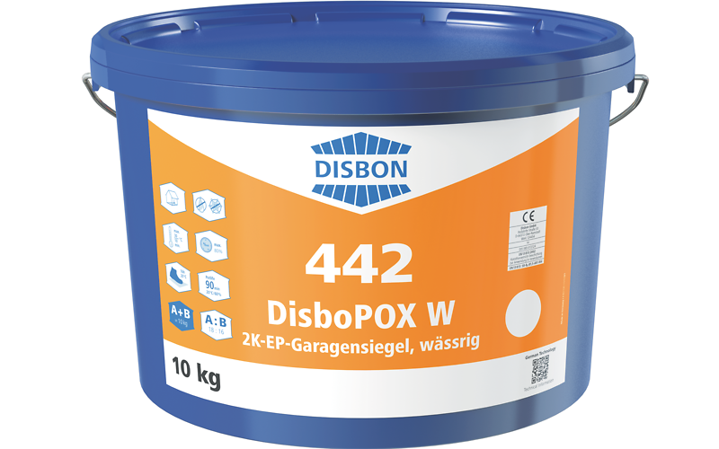 DisboPOX W 442 2K-EP-Garagensiegel  - Vopsea epoxidică pentru pardoseli de garaje, 10 kg - RAL 7032