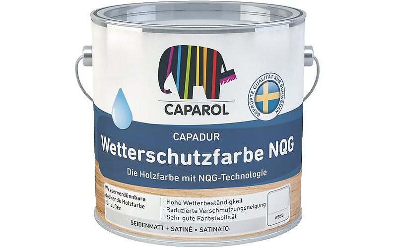 Capadur Wetterschutzfarbe NQG - Vopsea pentru lemn și tablă zincată la exterior, 2.4 l - HOLZFARBE CAPADUR SCHWEDENBLAU