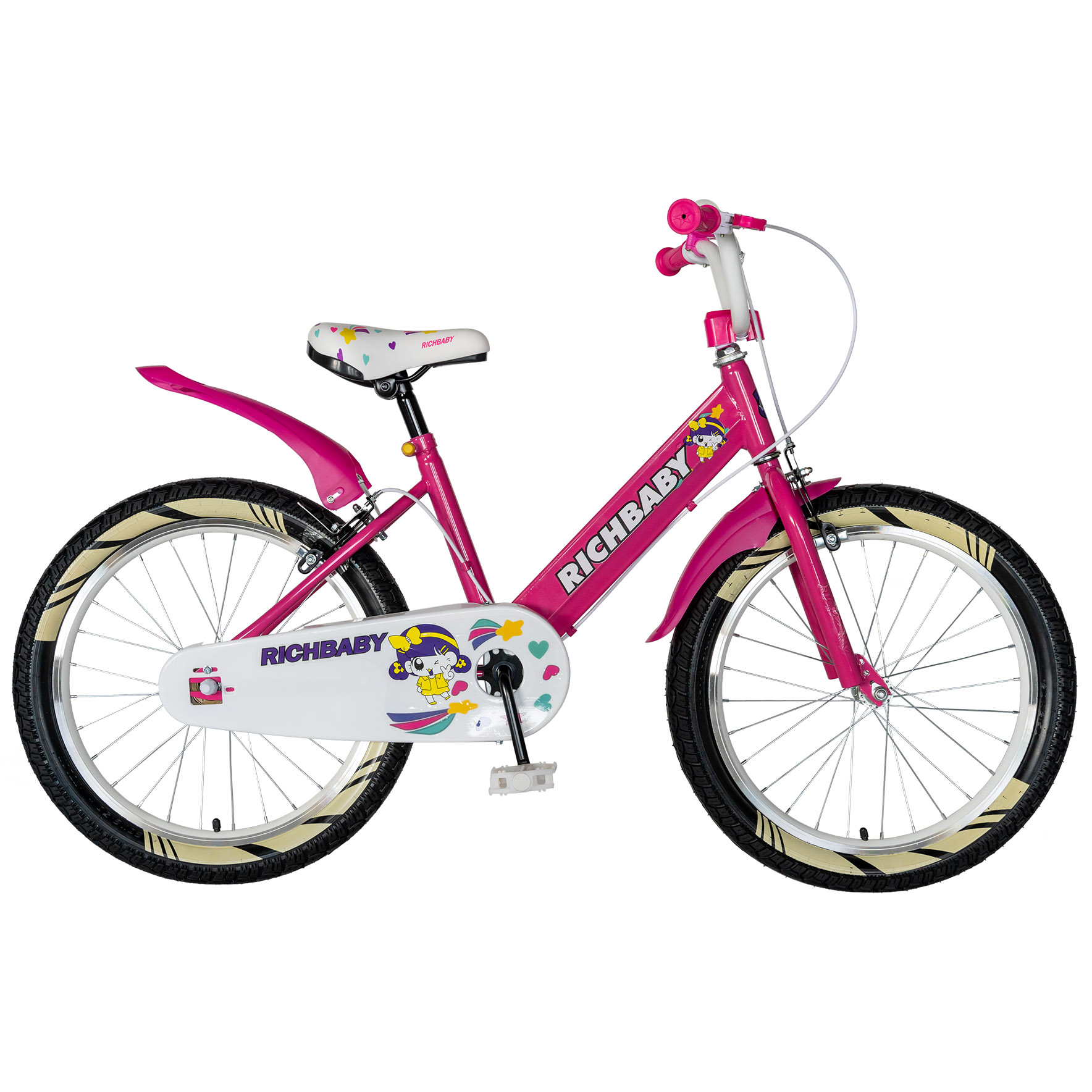 Bicicleta Fete 20 Inch Rich Baby R2008a Frana C Brake Otel Roti Ajutatoare Cos Depozitare Plasti