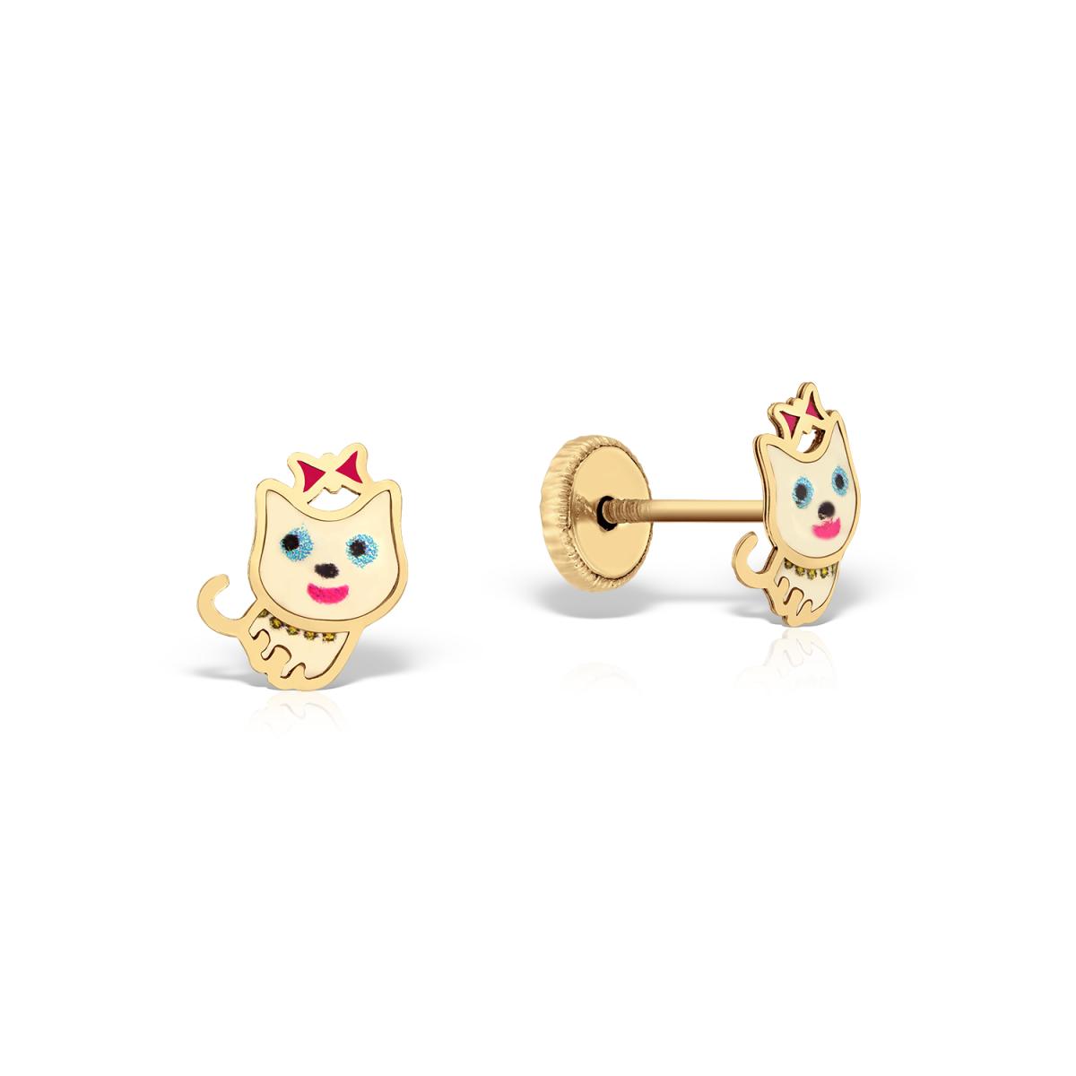 Cercei - Cercei Bambini Preziosi, din aur galben de 18K, cellini.ro