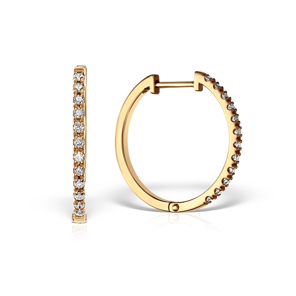 Cercei - Cercei Classic Diamonds cu diamante, din aur galben de 18K, cellini.ro