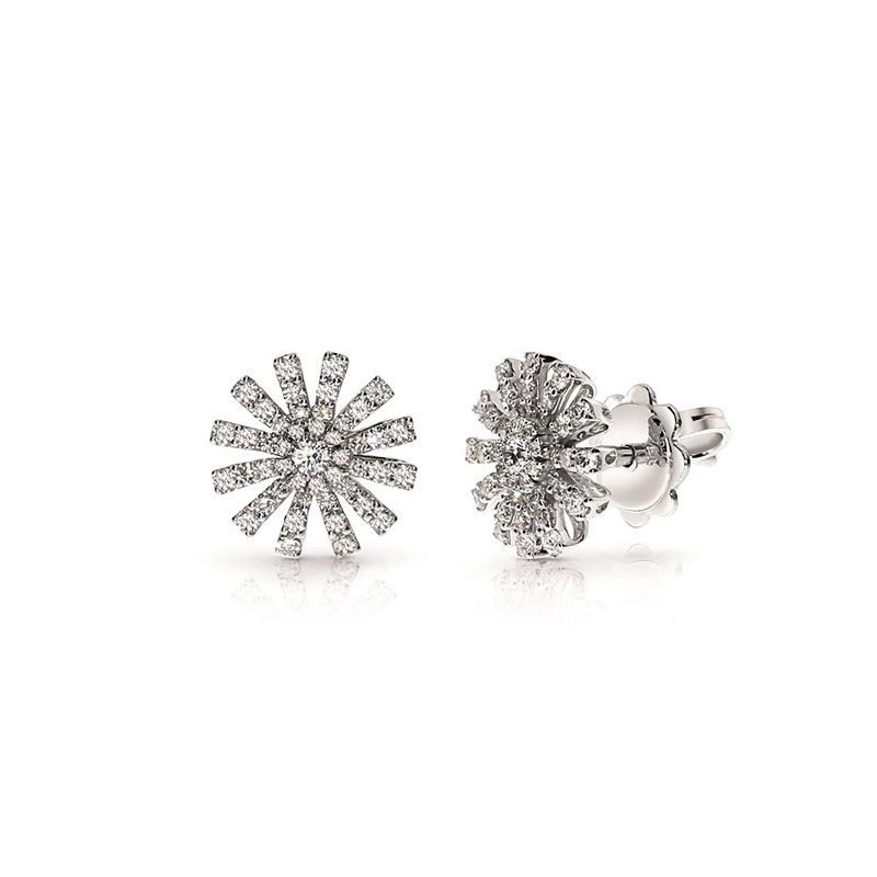 Cercei - Cercei Damiani Margherita cu diamante, din aur alb de 18K, cellini.ro